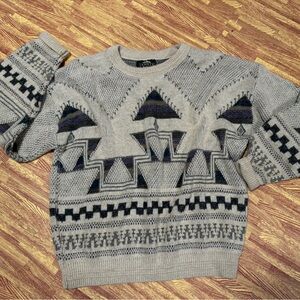Men's Gray Patterned Sweater